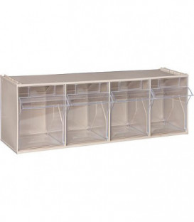 Boitier ouvert de stockage transparent 4 cases