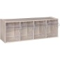 Boitier ouvert de stockage transparent 4 cases