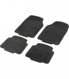 Set de tapis caoutchouc universel 4 pieces, antideranpant couleur : noir