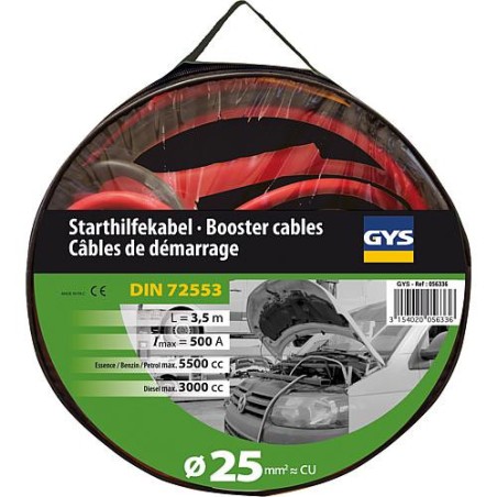 cable de demarrage 2 x 3,5 m - 25 mm²