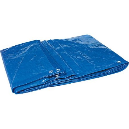 Bache en tissu en tissu filet HPDE 120g/m² avec bord + oeillet 6 x 10 m Couleur : bleu