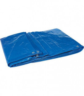 Bache en tissu en tissu filet HPDE 120g/m² avec bord + oeillet 5 x 6 m Couleur : bleu