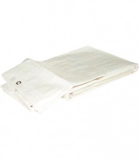 Bache en tissu en tissu filet HPDE 160g/m² avec bord + oeillet 5 x 6 m Couleur : blanc