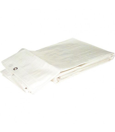 Bache en tissu en tissu filet HPDE 160g/m² avec bord + oeillet 8 x 10 m Couleur : blanc