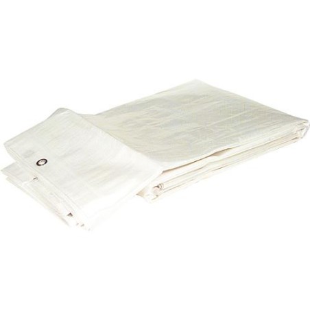 Bache en tissu en tissu filet HPDE 160g/m² avec bord + oeillet 6 x 8 m Couleur : blanc