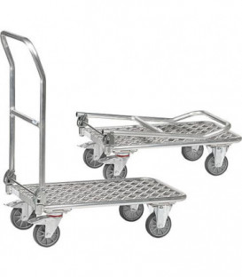 Chariot pliable KW12 alu Fetra Capacité 150 kg, surface de charge 900x600 mmm