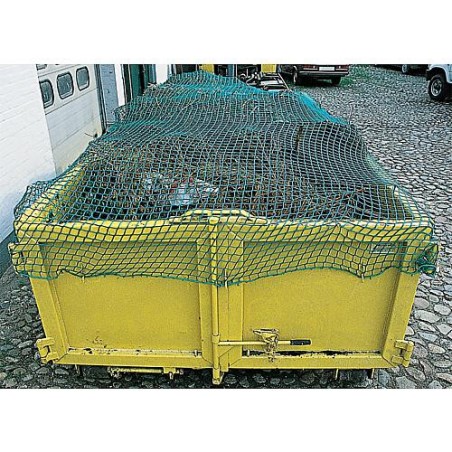 Filet pour container 3,5x4,0m, sans noeud en PPM 3mm, vert