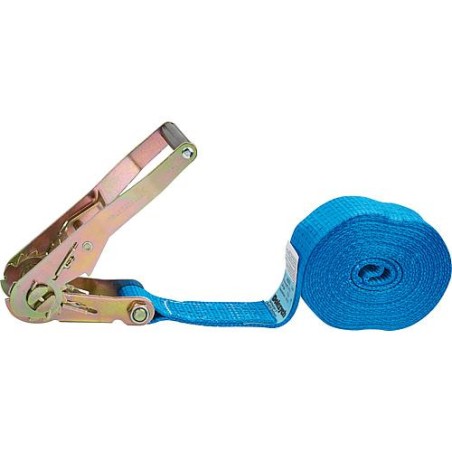 Sangle d'amarrage, une piece, type 4000, DIN EC 12195-2, bleu Sangle 50 mm, longueur 6,0 m