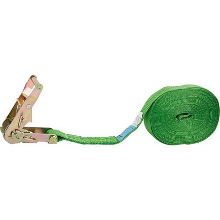 Sangle d'amarrage, une piece type 2000, DIN EC 12195-2, vert sangle 35 mm, longueur 8,0 m