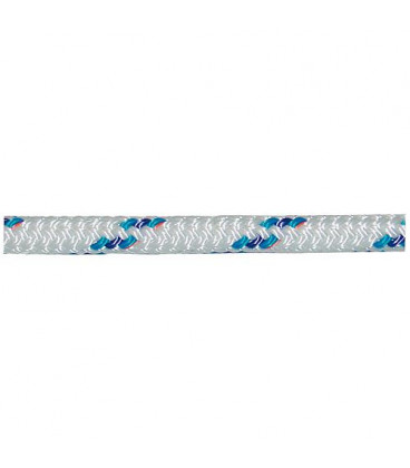 GEWA-Corde en fibre, cordage tressé diam. 6mm, L 25 m, bleu-blanc