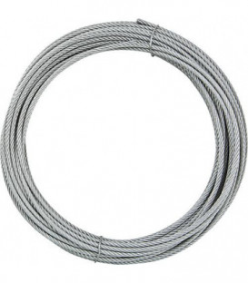 Cable a torons ronds DIN 3060 6 x 19 avec fibre, zingue diam. 6 mm / 25 m.