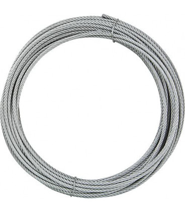 Cable a torons ronds DIN 3060 6 x 19 avec fibre, zingue diam. 6 mm / 25 m.