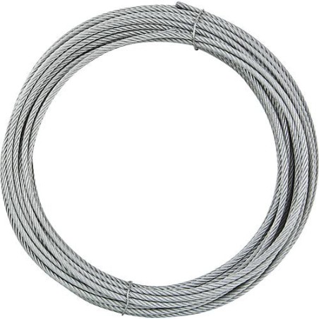 Cable a torons ronds DIN 3060 6 x 19 avec fibre, zingue diam. 6 mm / 25 m.