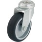 Roue de guidage LRA-TPA 50G revetue caoutchouc, charge 50 kg roue diam. 50 mm, trou arriere diam. 11mm