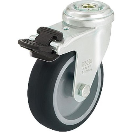 Roue de guidage avec blocage LRA-TPA 50G-FI, Charge 50 kg roue diam. 50 mm, trou arriere diam. 11 mm