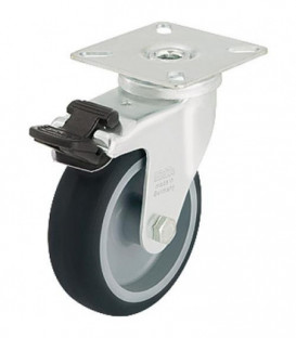 Roue de guidage avec blocage LPA-TPA 75G-FI, charge 75 kg roue diam. 75 mm, taille plaque 60x60mm