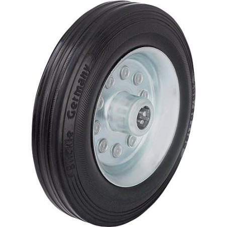 Roue de guidage caoutchouc av jante acier VE 125/12R, charge 100 kg roue diam. 125 mm, trou axial diam. 12 mm