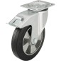 Roue de guidage poids lourd av blocage L-ALEV 125K-FI, charge 200 kg roue diam. 125mm, dim plaque 100x85mm