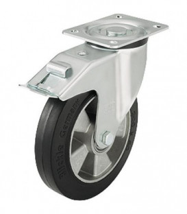 Roue de guidage poids lourd av blocage L-ALEV 160K-FI, charge 400kg roue diam. 160mm, dim plaque 140x110mm