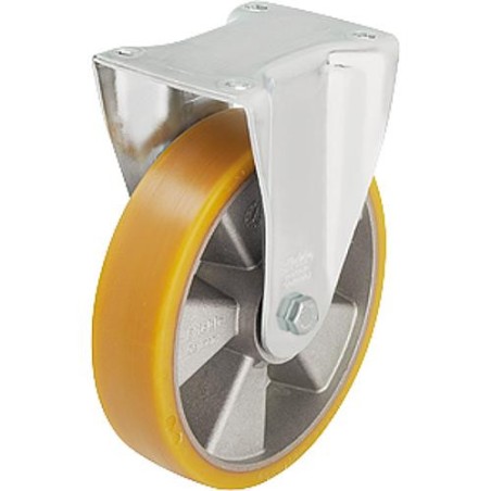 roue fixe poids lourd PU/acier BH-ALTH 160K, charge 550 kg roue diam. 160mm, dim plaque 140x110mm