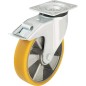 roue de guidage poids lourd av blocage LK-ALTH 125K-3-FI, charge 350 kg roue diam. 125mm, dim plaque 140x110mm