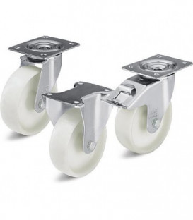 roue plast poids lourd polyamide/acier LE-PO 100G, charge limite 150 kg roue diam. 100mm, dim plaque 100x85mm