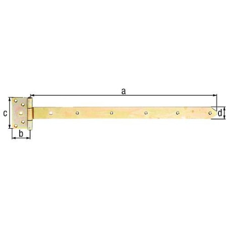 Penture anglaise 591/59x103mm jaune galva