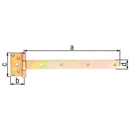 Penture anglaise 591/59x103mm jaune galva