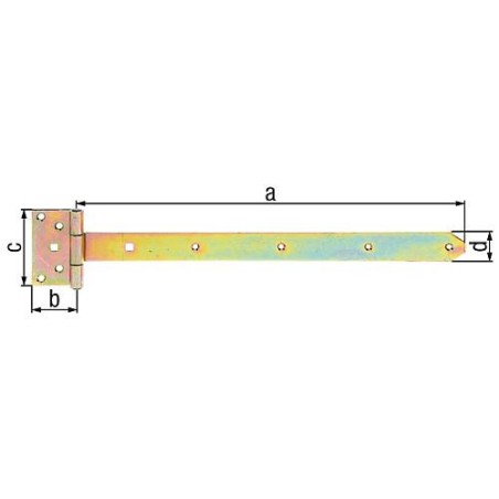 Penture anglaise 491/59x103mm jaune galva