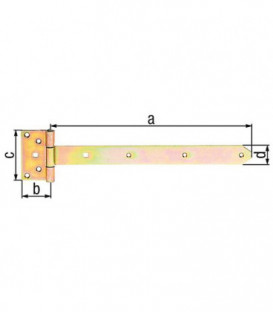 Penture anglaise 491/59x103mm jaune galva