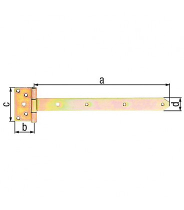 Penture anglaise 391/59x103mm jaune galva