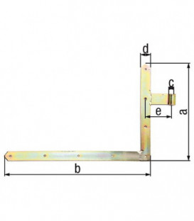 Ferrure coudée porte modele supérieur, jaune zingué 400x600x16 mm