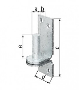 Gond sur platine, DI, diam. 13 mm 100 x 35 mm, galvanisé a chaud