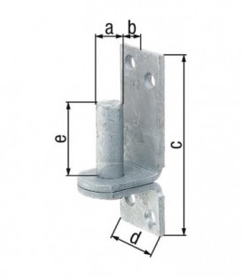 Gond sur platine, DI, diam. 13 mm 100 x 35 mm, galvanisé a chaud