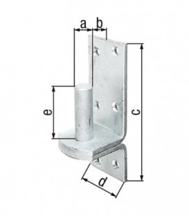Gond sur platine, DI, diam. 13 mm 100 x 35 mm, galvanisé a chaud