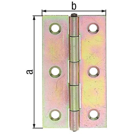 Charniere, 60x34x1mm jaune galva