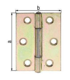 Charniere, 51x37x1mm jaune galva