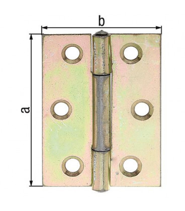 Charniere, 51x37x1mm jaune galva