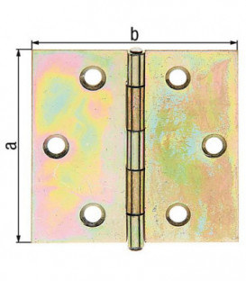 Charniere. 51x51x0,75mm jaune galva