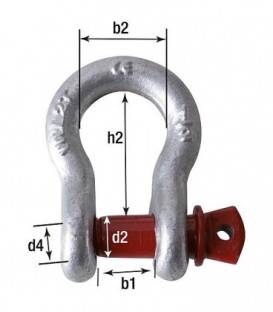 Manille, HR, calibre 1/2 Capacite de charge 2000 kg 1 piece