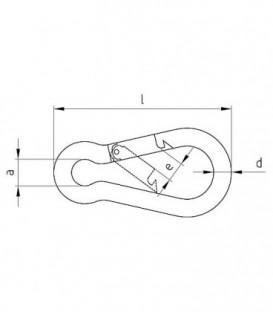 Mousquetons inoxA4 8 x 80mm, Emballage  : 20 Pieces