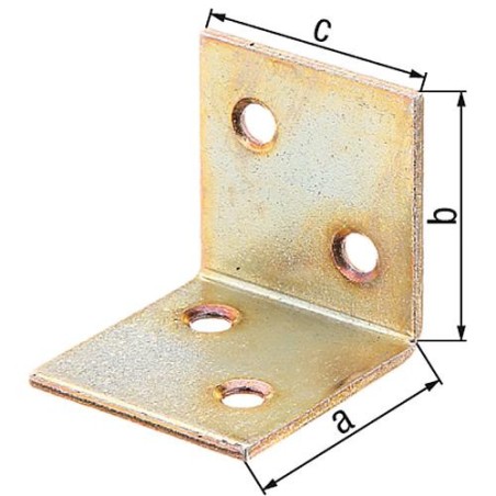 Equerre large 30x30x30mm jaune zinguée