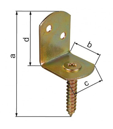 Equerre pour cloture forme L 83x32mm, jaune galva