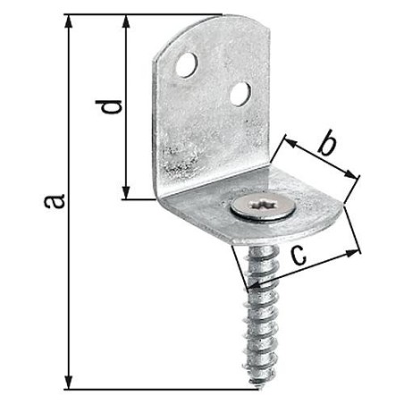 Equerre pour cloture forme L 83x32mm, inox