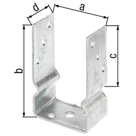 Etrier forme U, type 451 91x150mm, galvanisé a chaud