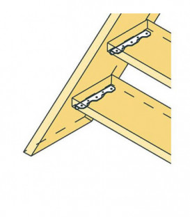 Simpson Angle d'escalier TA10 38 x 260 x 2,5 x 38 mm galvanise a chaud (tzn)