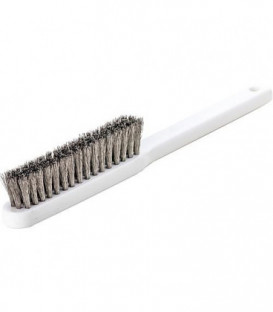 Brosse fine avec fil inox ondule 0,15mm, poignee en plastique