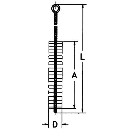 Brosse cylindrique diam. 8mm 300x100mm, fil d'acier 0,1mm