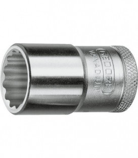 Douille GEDORE 1/2" 12-pans, court, SW 17,0 mm longueur 39,5 mm