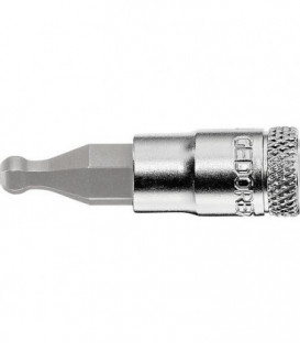 Embout de tournevis GEDORE 1/4" six pans creux avec tete spherique SW 5mm, longueur 14,5mm